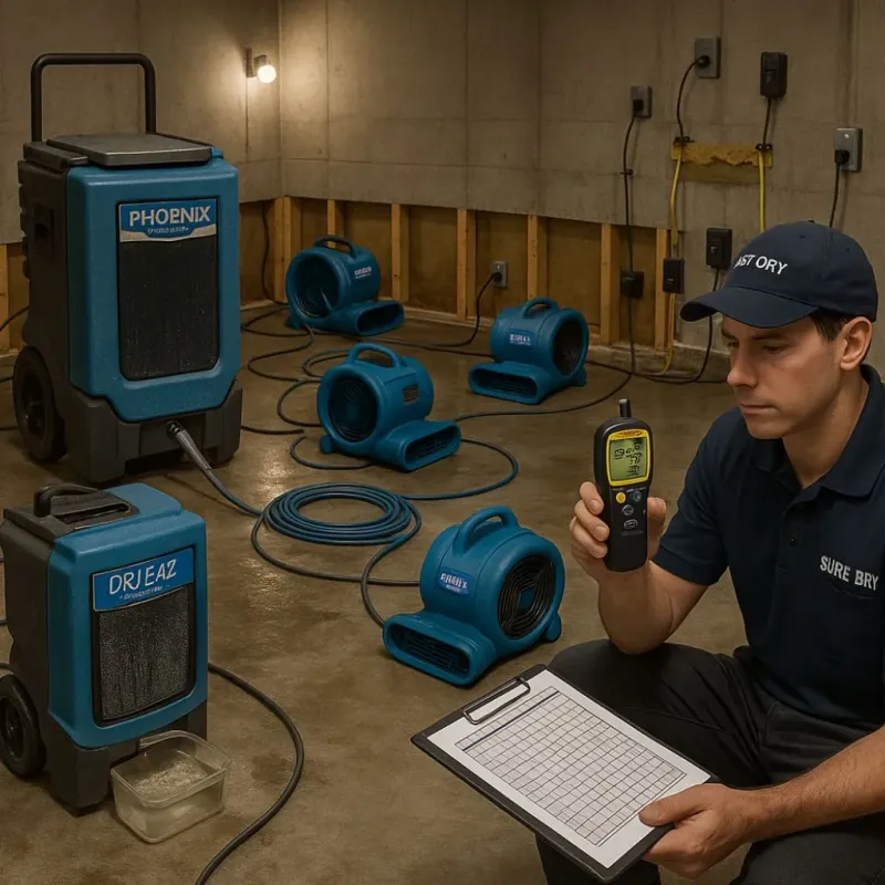 Structural Drying and Dehumidification process in City of Petersburg, VA